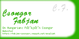 csongor fabjan business card